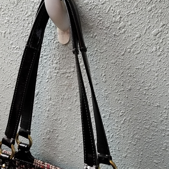 Coach Plaid Wool with Black Patent Leather Trim - Picture 11 of 14